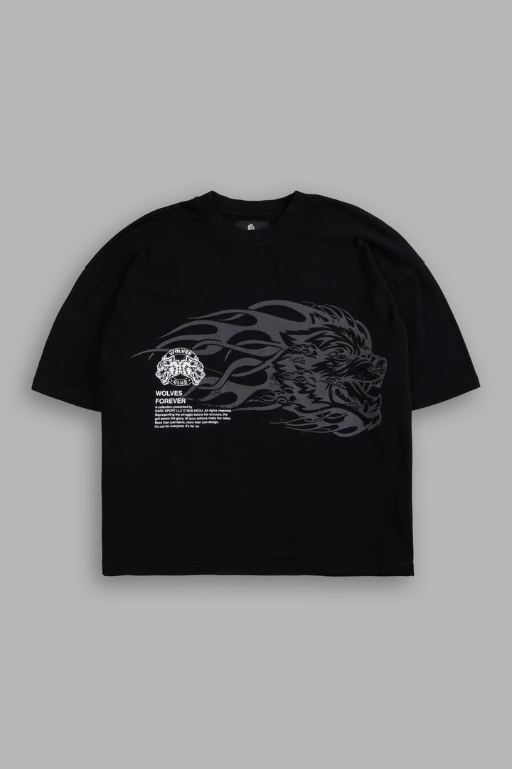 Wolf of the Flame Premium "Box Cut" Tee in Black