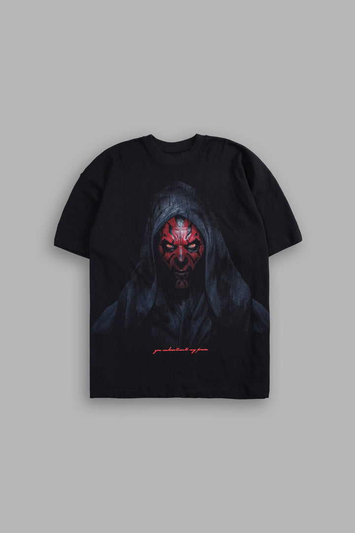 The Power Of The Dark Side Maul "Premium" Oversized Tee in Black