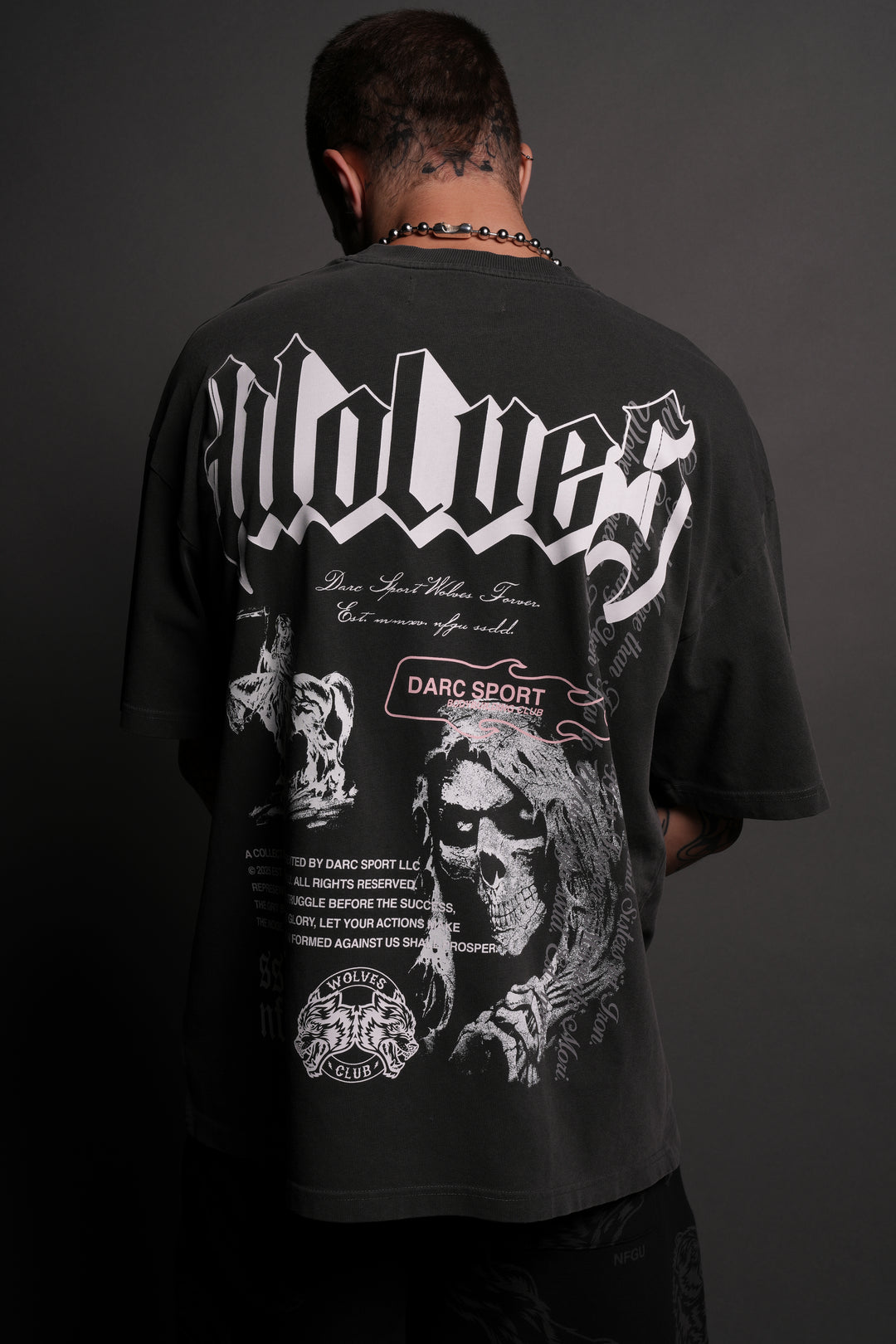 Muerte V2 "Premium" Oversized Tee in Wolf Gray