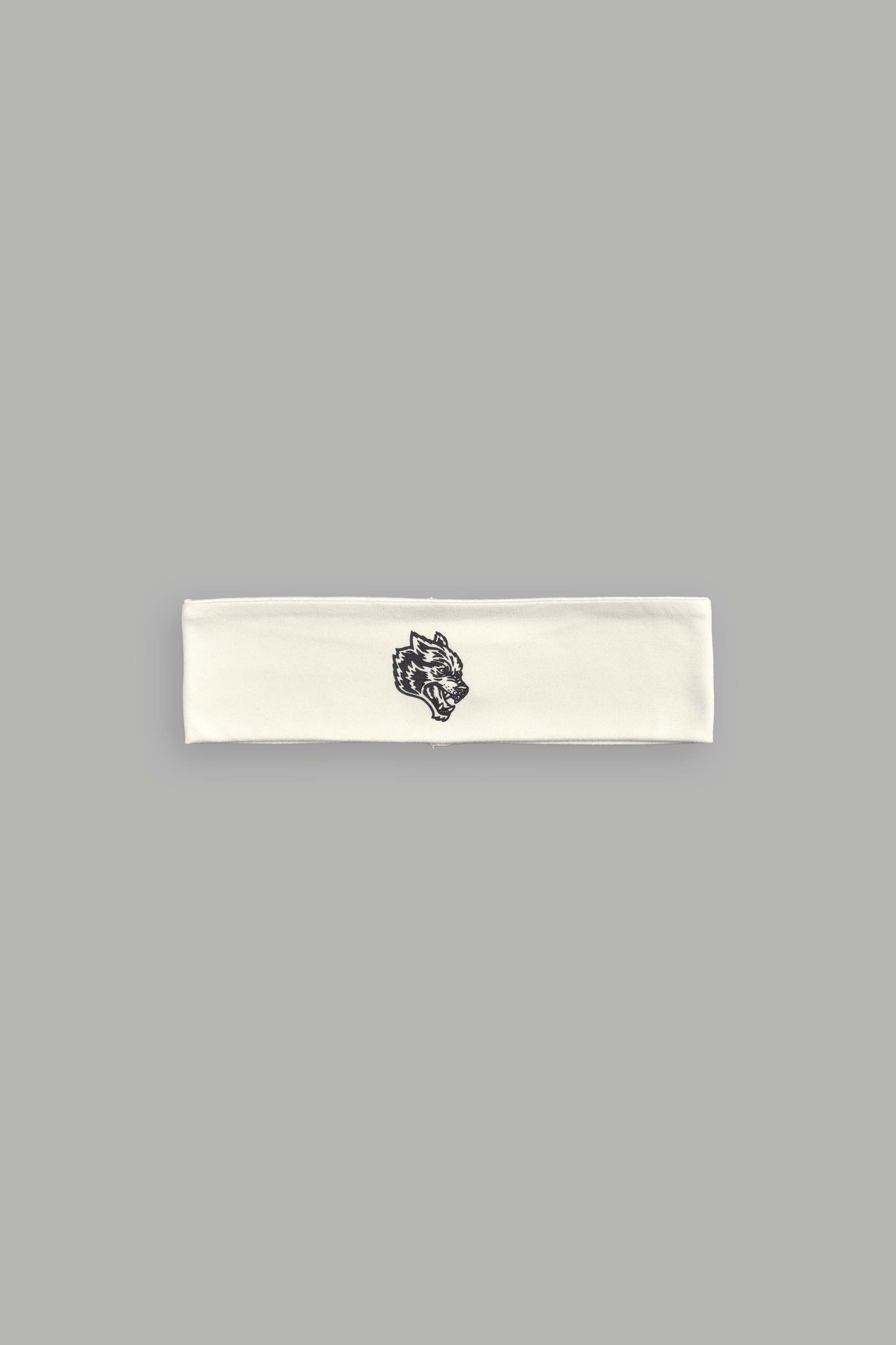 Wolf Head Wide Headband in Cream