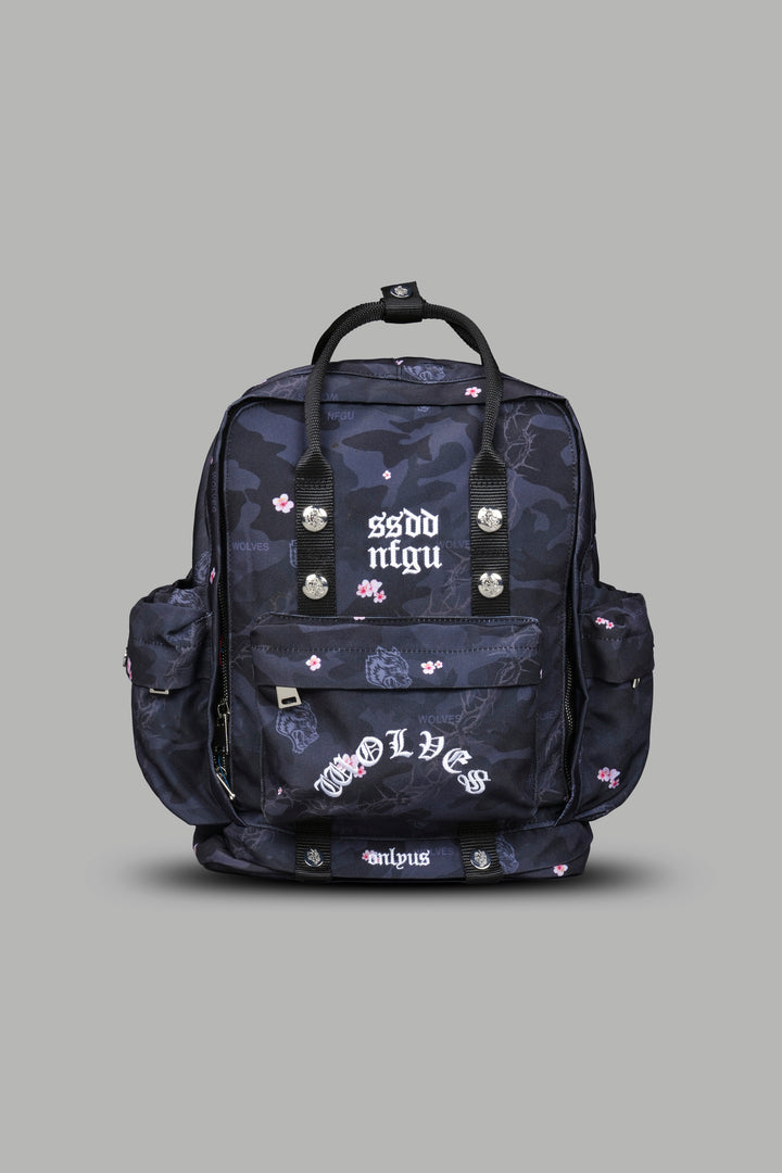 Wolves All Day Backpack in Warrior in a Garden Black Camo