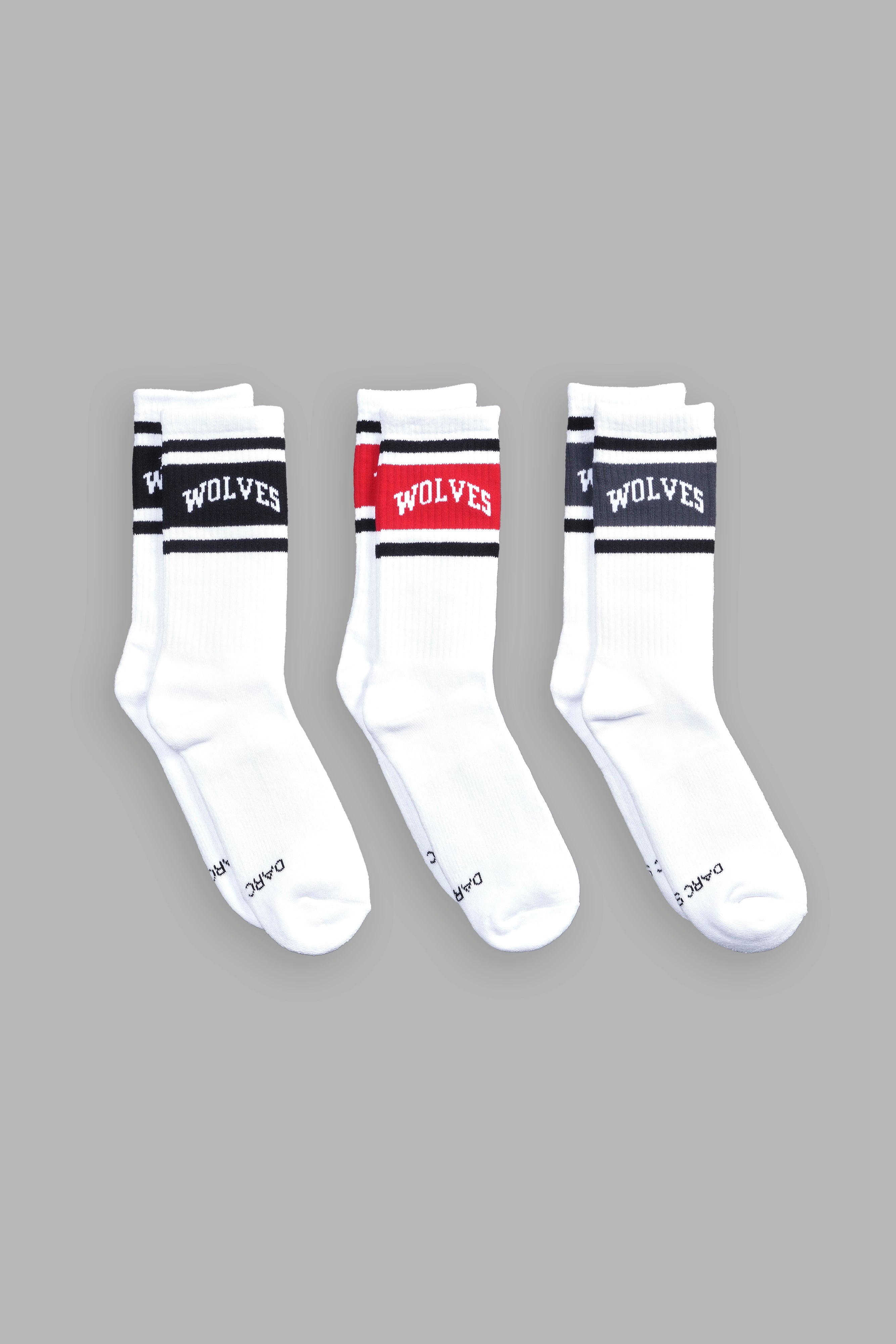 Loyalty Classic Socks (3 Pack) in Black/Roman Red/Wolf Gray