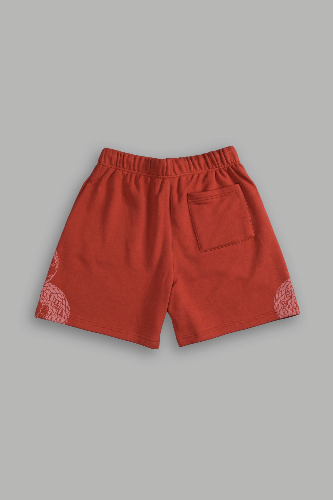 Renewal Oversized Post Lounge Sweat Shorts in Terracotta Red