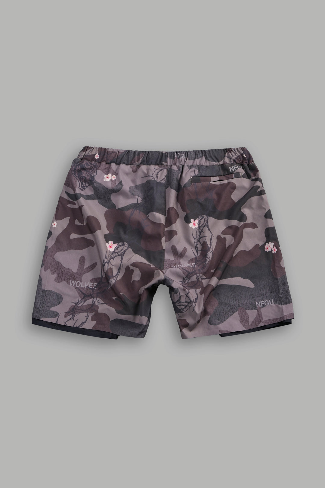 Darc Blossom Compression Shorts in Warrior In A Garden Green Camo