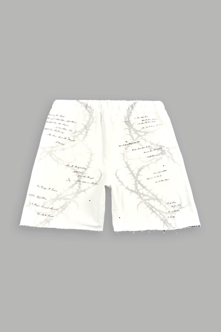 Thorns Frvr Grunge Oversized Raw Hem Post Lounge Sweat Shorts In Cream