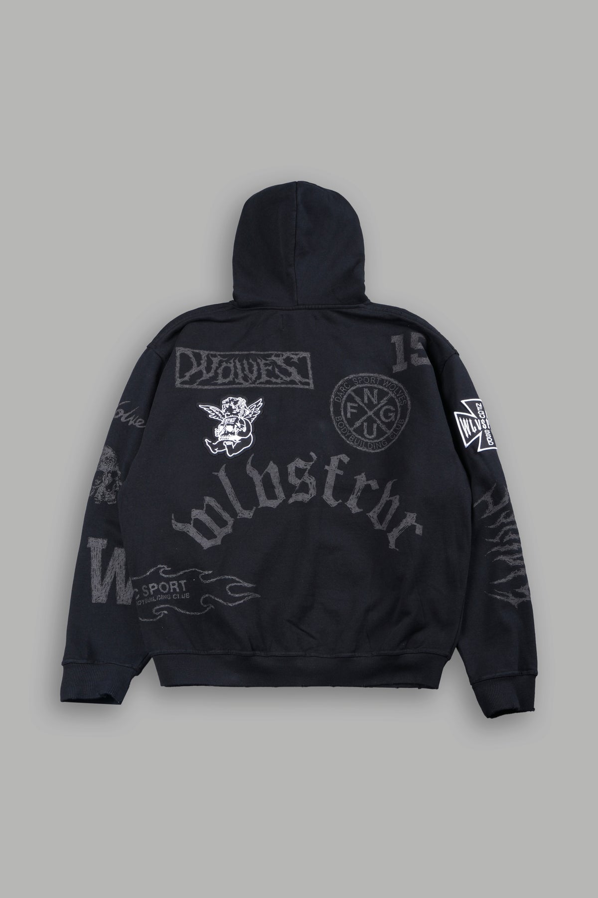 Flash Core Grunge Moatis Zip Hoodie In Black