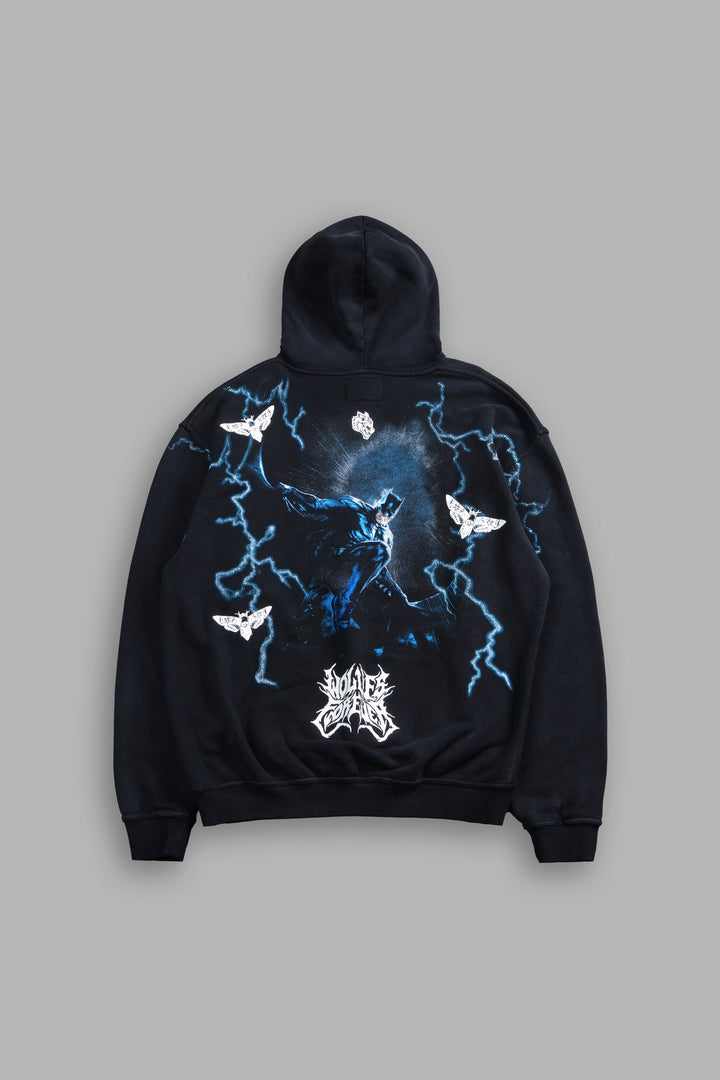 Born in the Shadows "Pierce" Hoodie in Black Drift Wash
