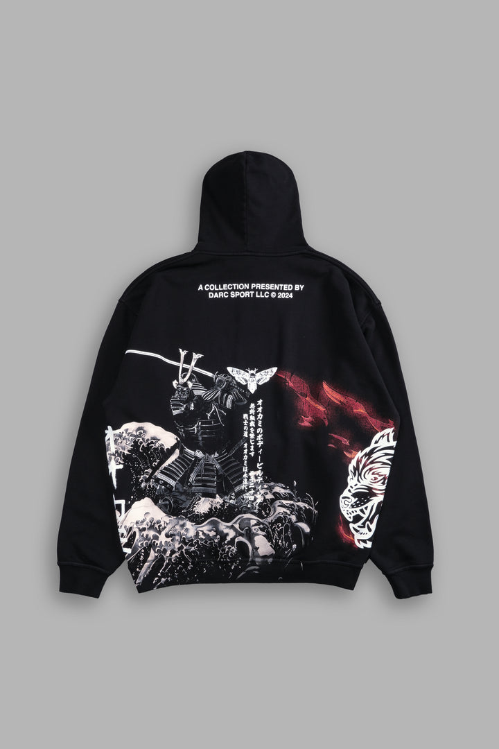 Samurai Courage "Side-By-Side" Bishop Hoodie in Black