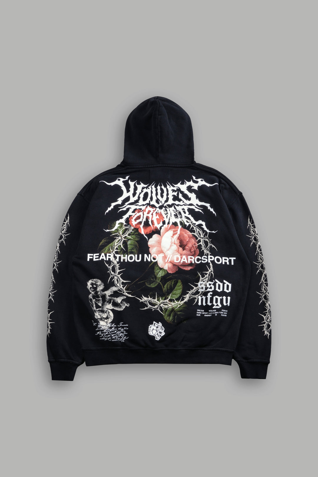 Our Virtue Unisex "Bishop" Hoodie in Black Driftwash