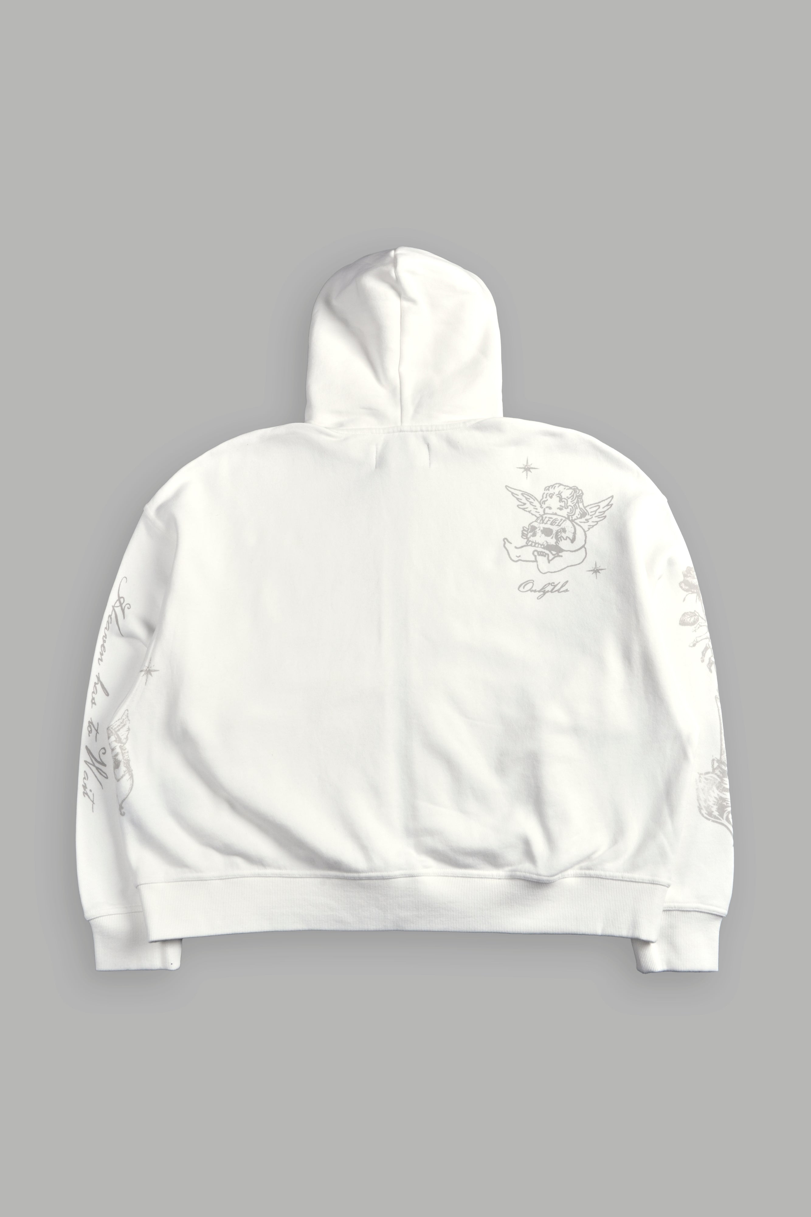 Fallen Cherub Vex Double Zip Hoodie in Cream