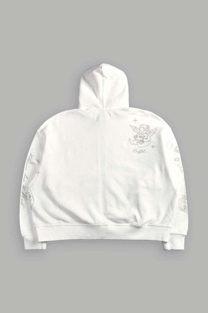 Fallen Cherub Vex Double Zip Hoodie in Cream