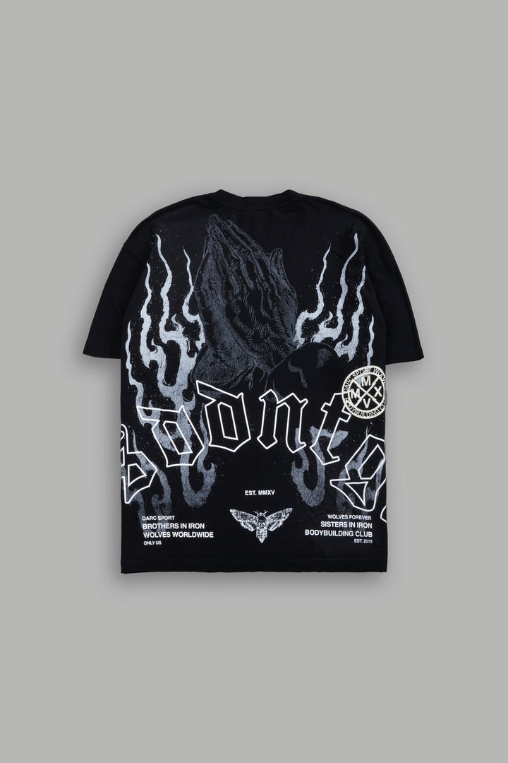 Our Sacrifice Premium Oversized Tee in Black Sun Fade