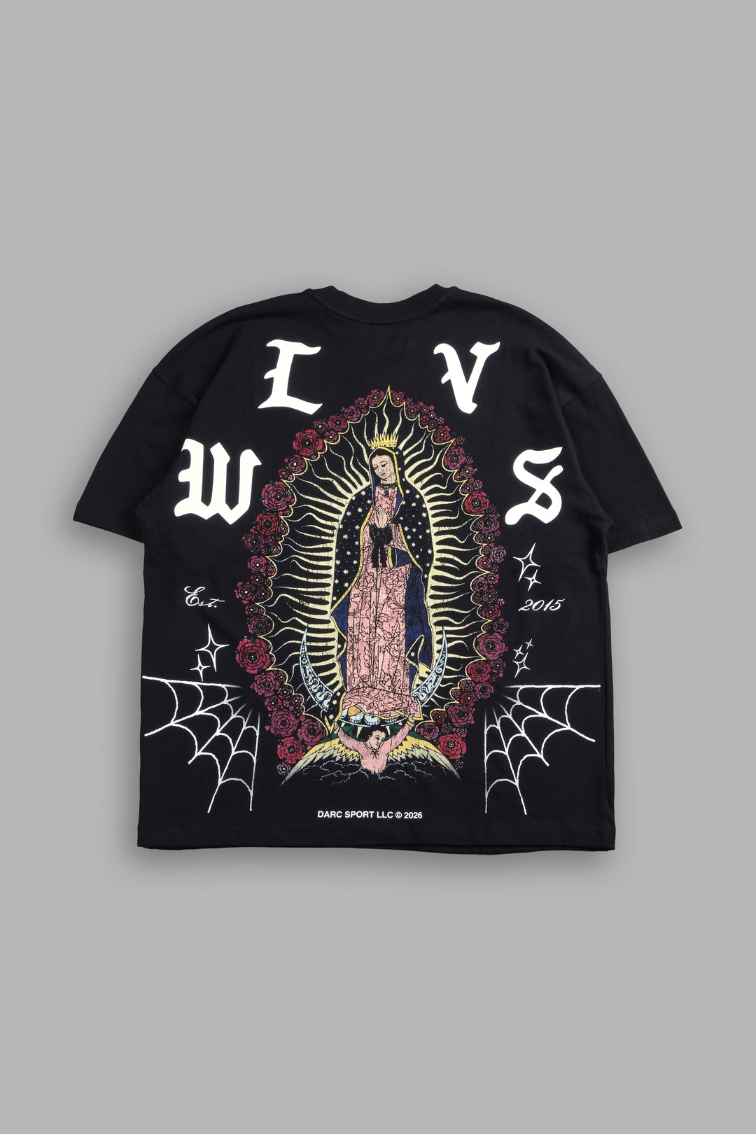 Dama De Las Rosas Premium Oversized Tee In Black