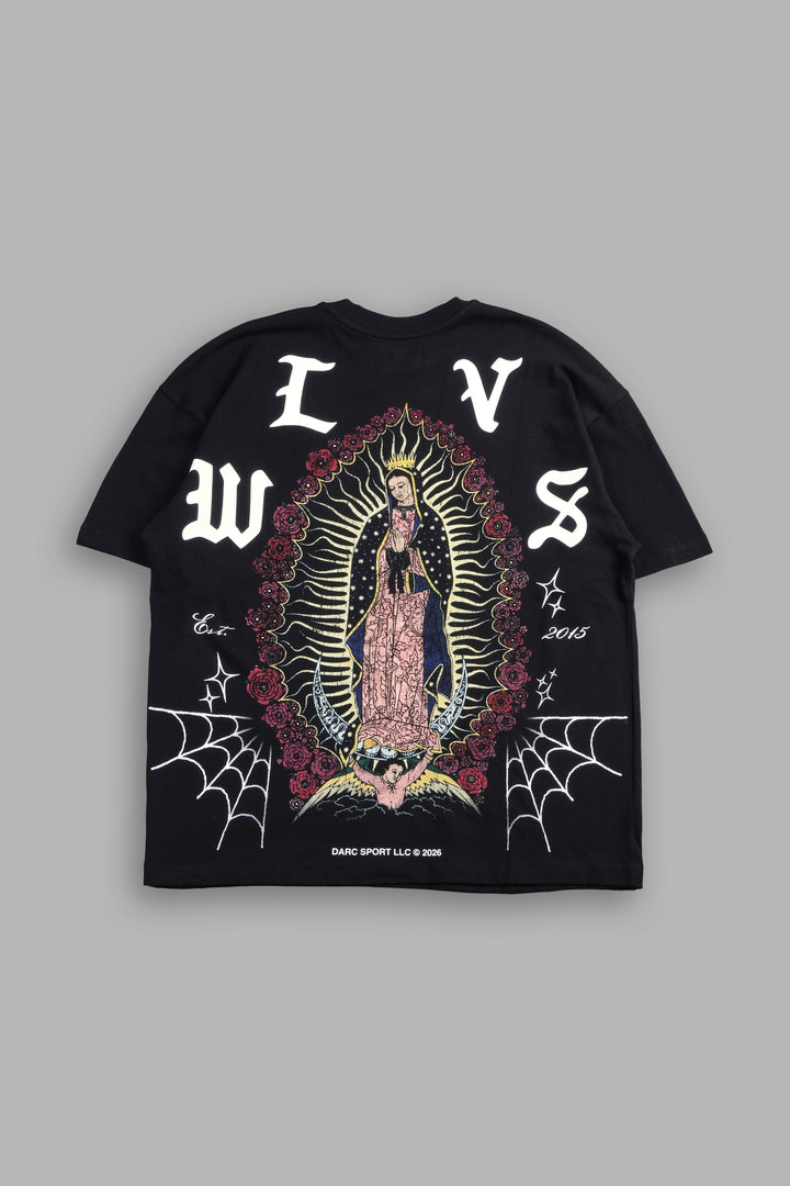 Dama De Las Rosas Premium Oversized Tee In Black