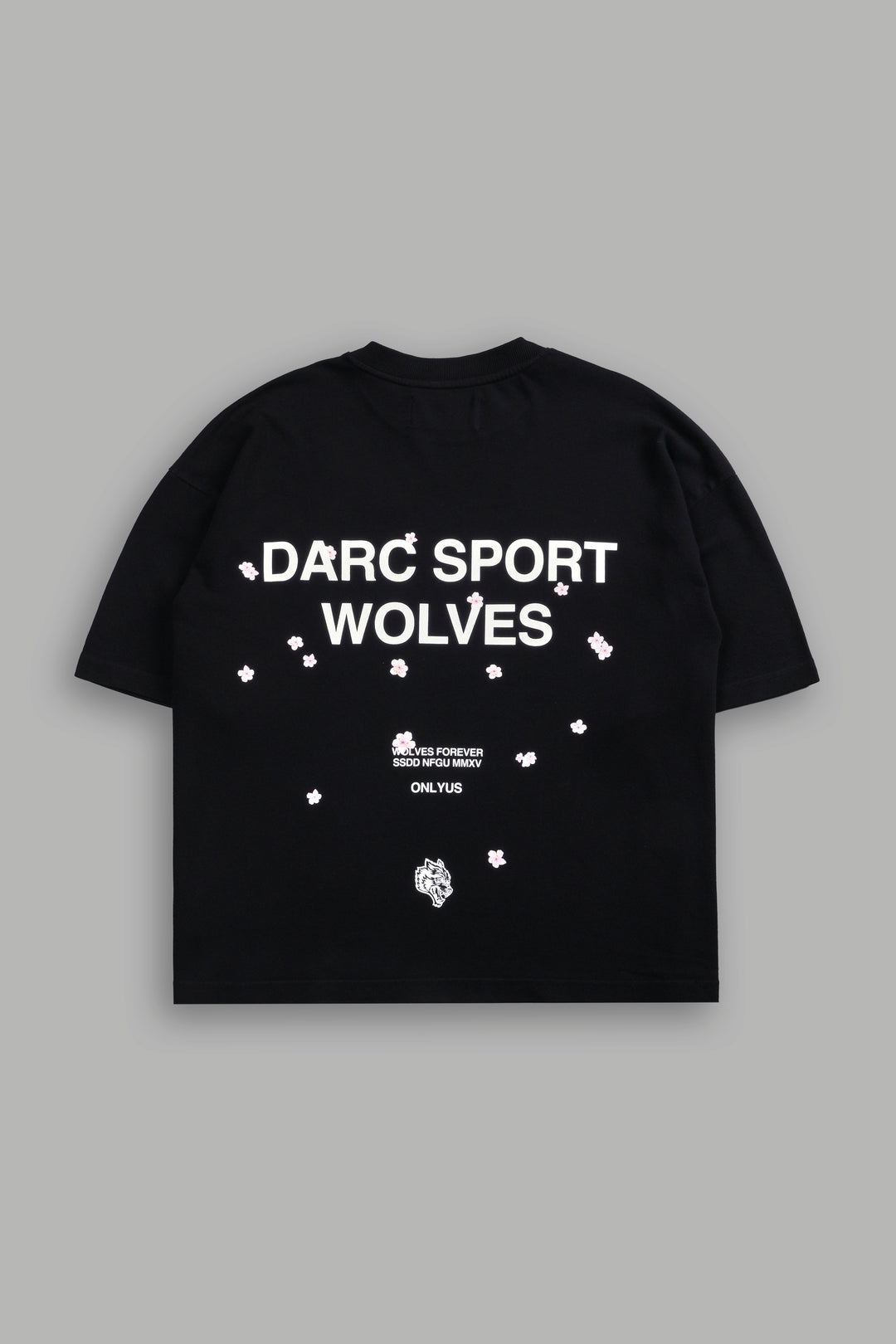 Darc Sport Wolves Blossom "Premium" Box Cut Tee in Black