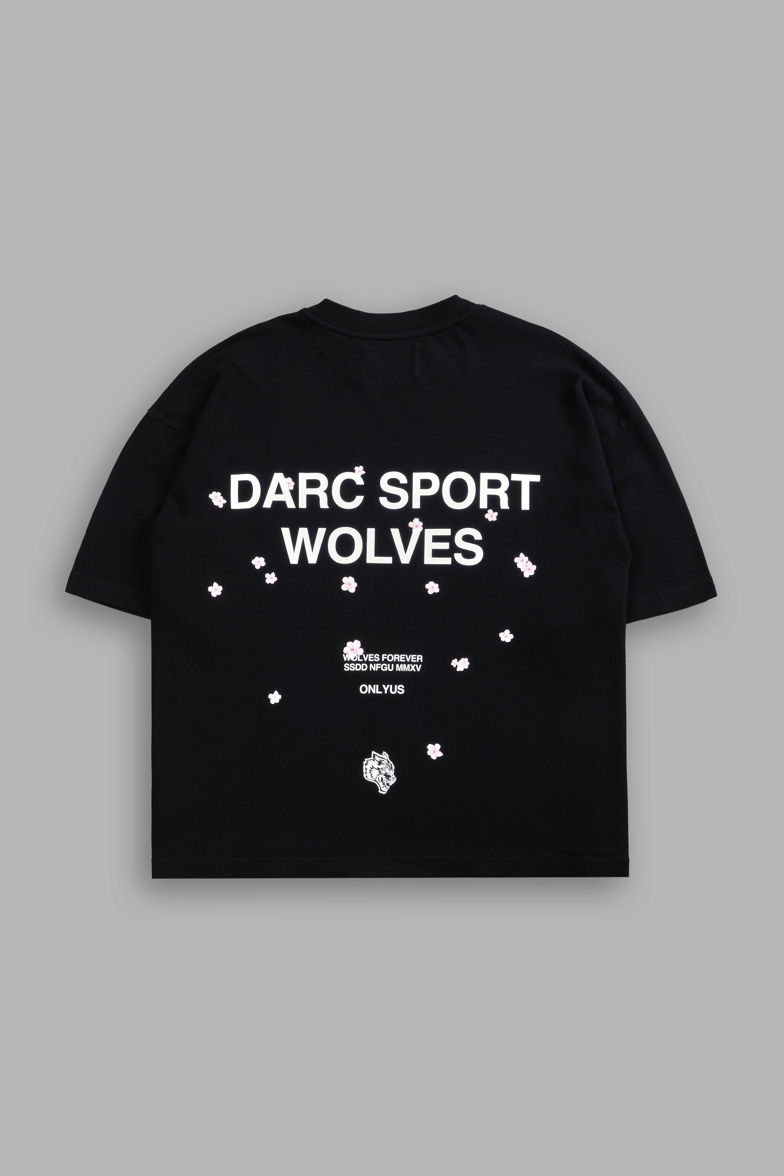 Darc Sport Wolves Blossom "Premium" Box Cut Tee in Black