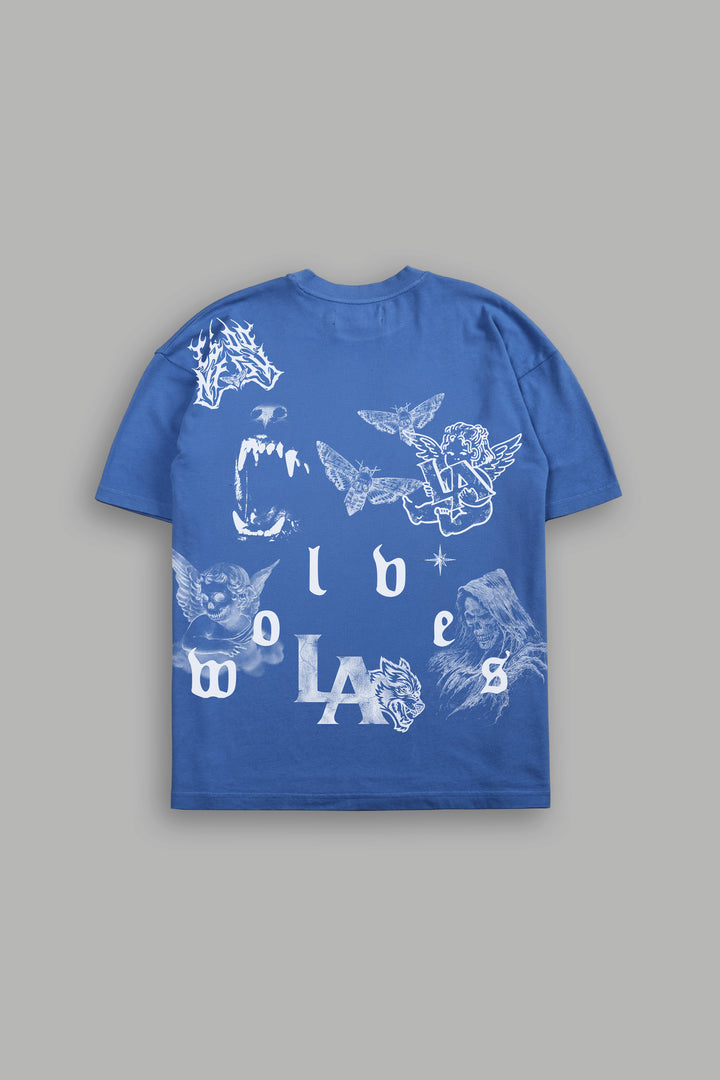 Homage to LA V2 Premium Oversized Tee in LA Blue
