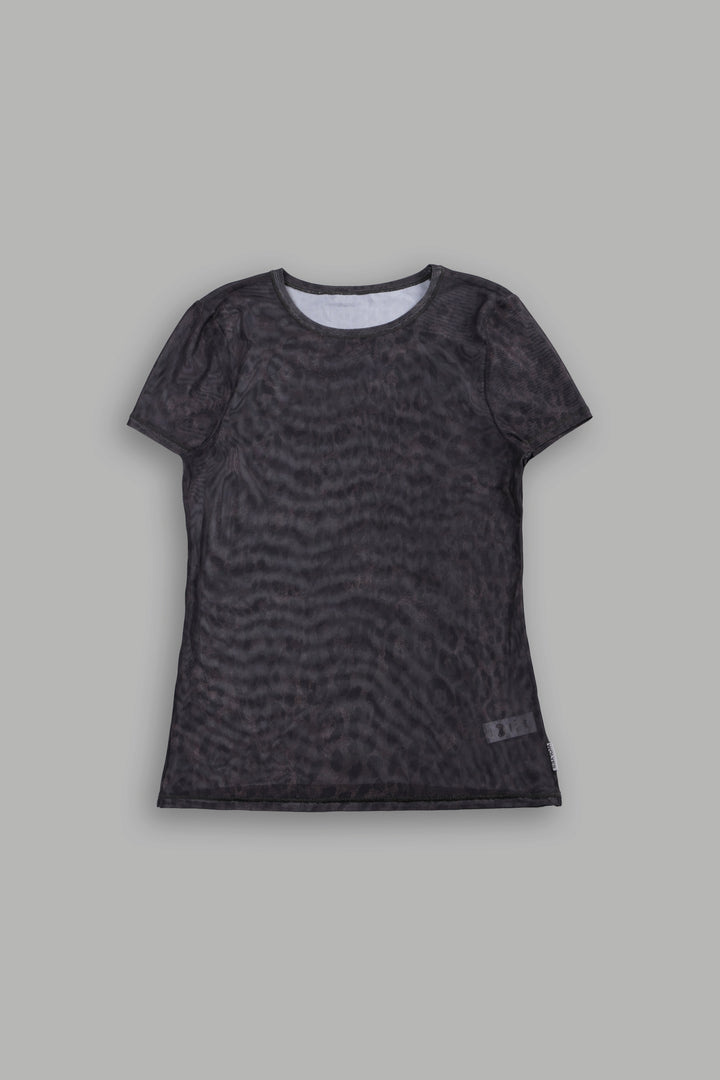 Darc Wolves Leah Mesh SS Tee in Darc Brown Leopard