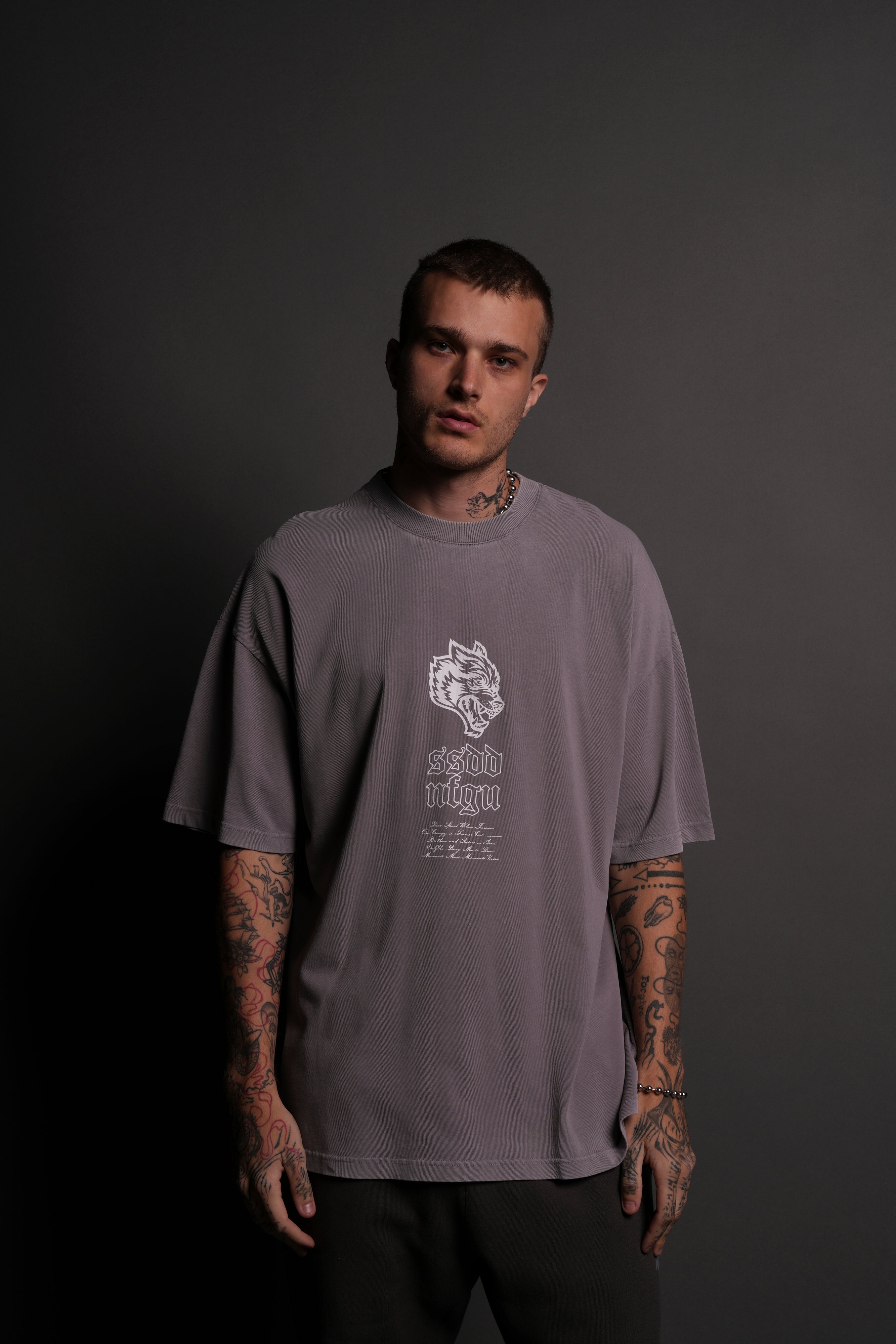 Our Lineage "Premium" Oversized Tee in Pale Gray