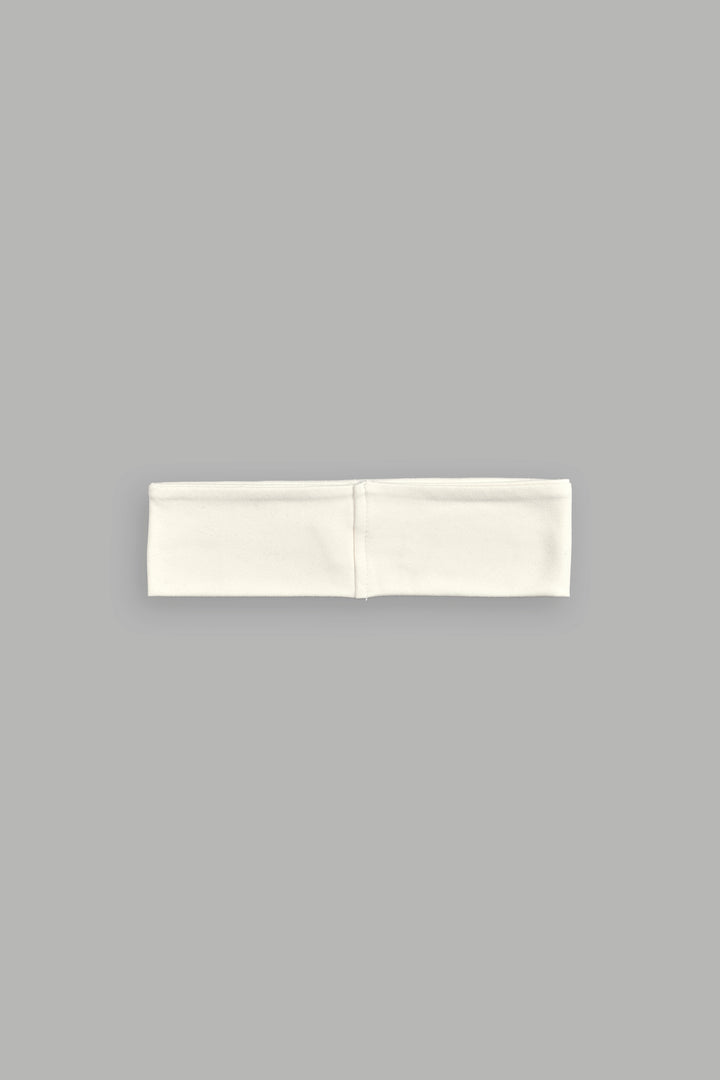 Wolf Head Wide Headband in Cream