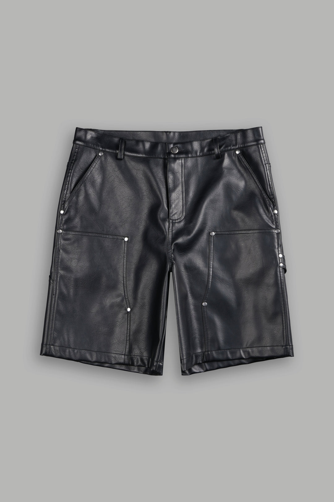 Wolf Chopper Leather Clark Utility Shorts in Black
