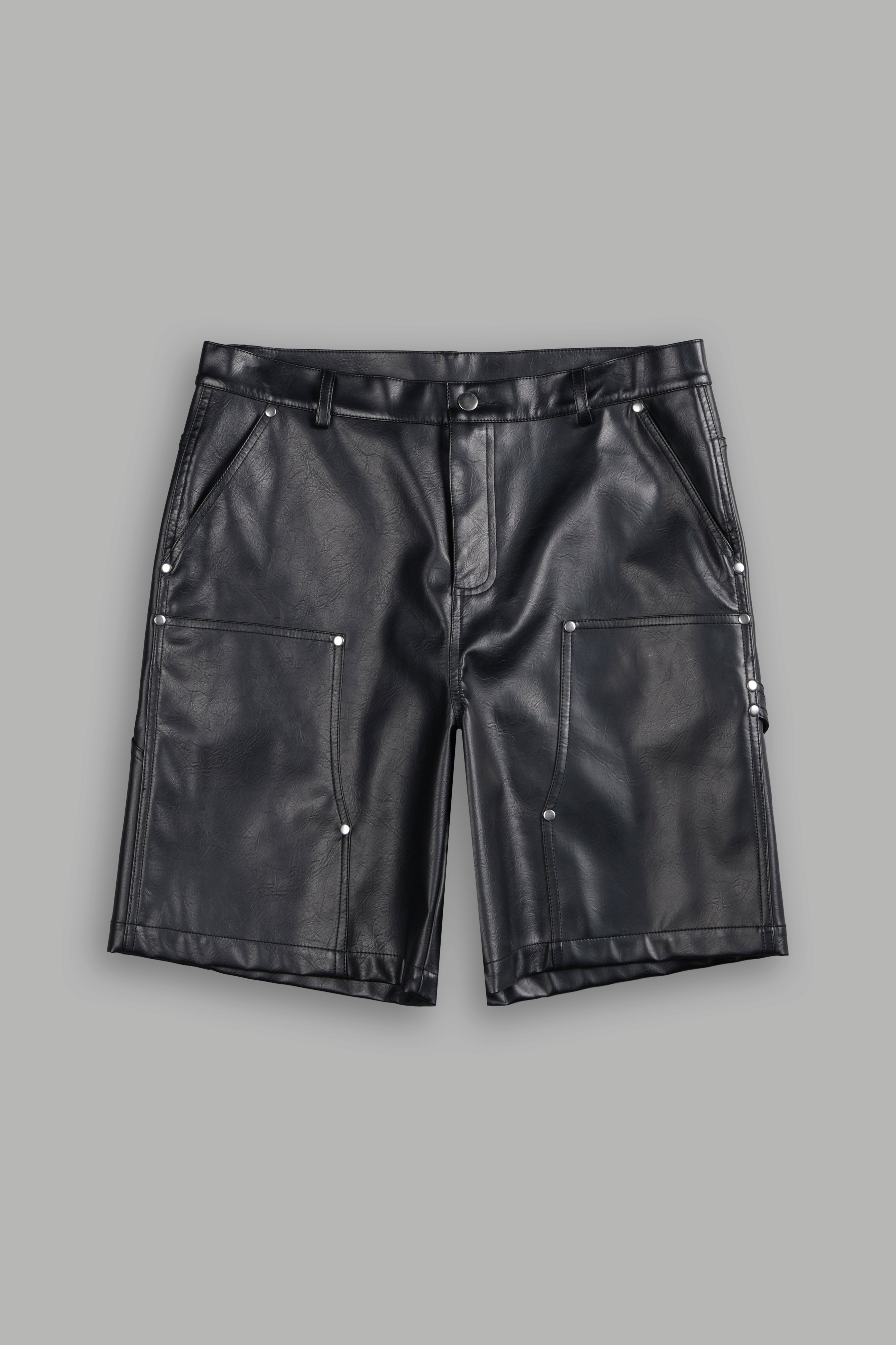 Wolf Chopper Leather Clark Utility Shorts in Black