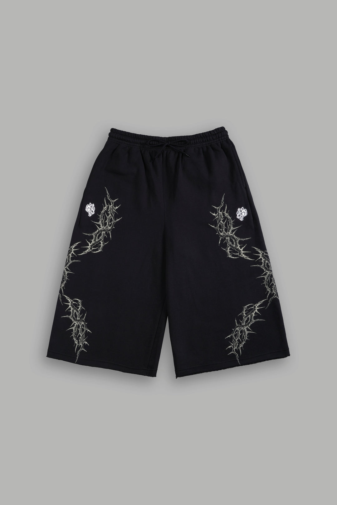 Thorns Oversized Omen Cropped Sweat Pants in Black