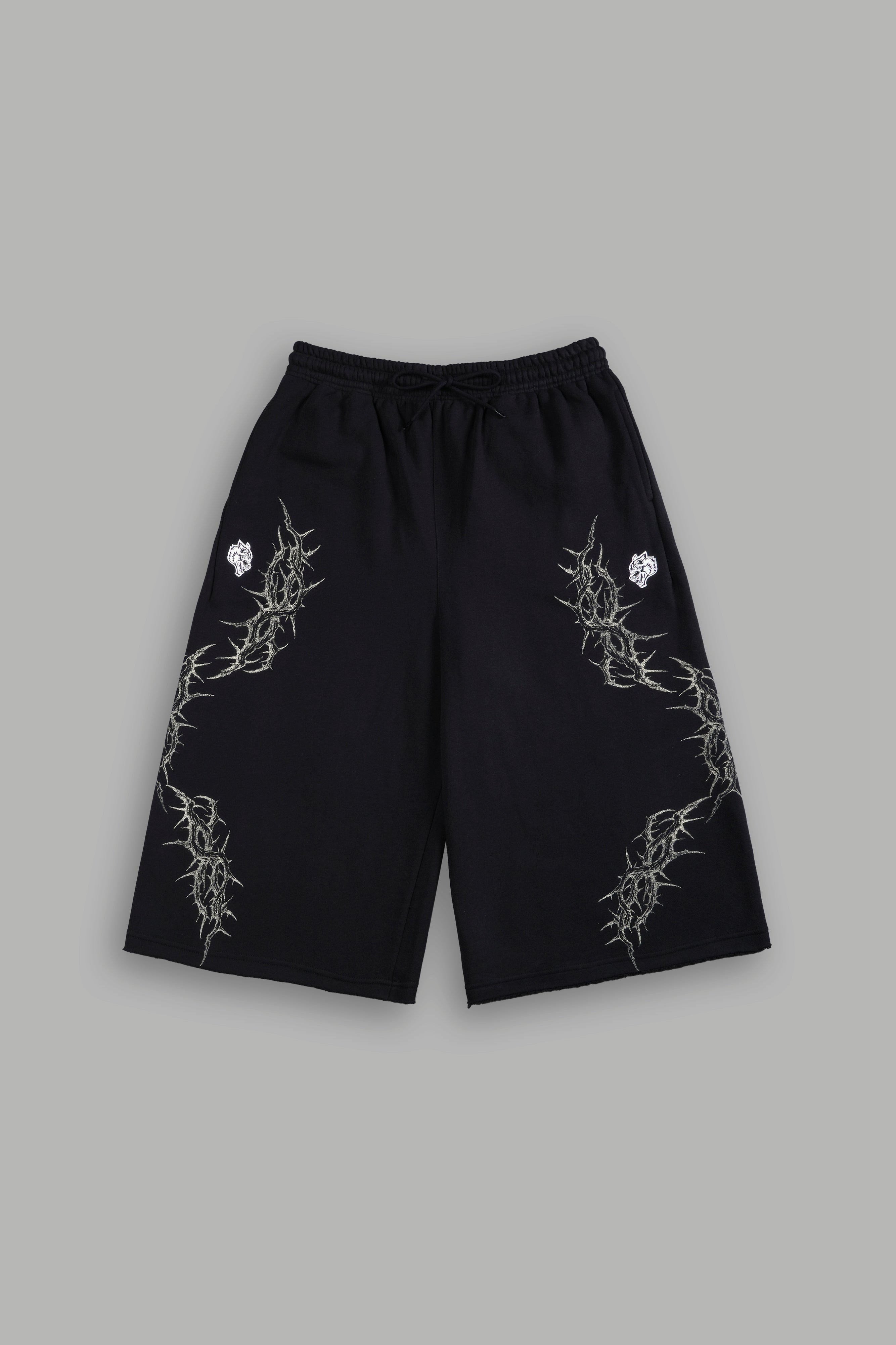 Thorns Oversized Omen Cropped Sweat Pants in Black