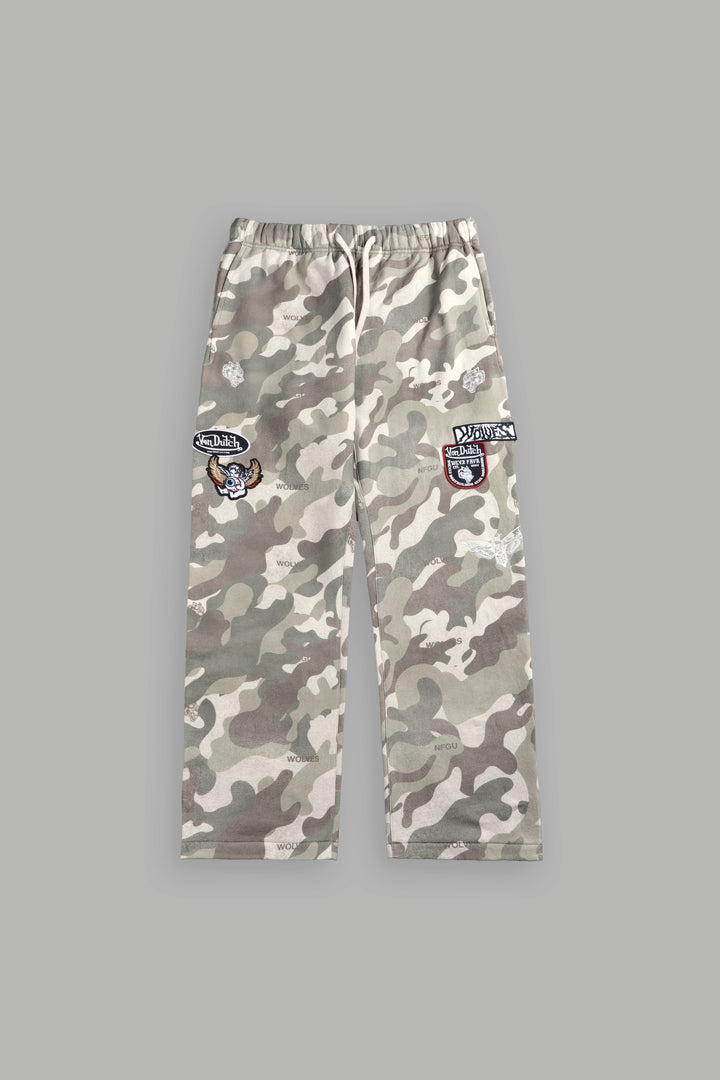 Darc Kulture Bigelow Cargo Sweat Pants in DSVD Green Camo