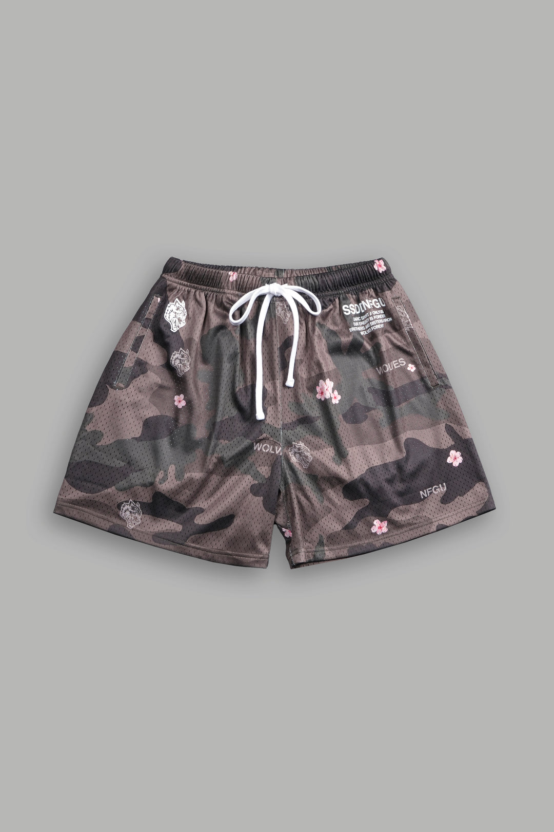 Our Message Mesh Shorts in Vintage Blossom Woodland Camo