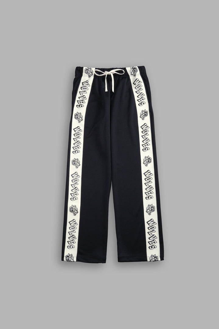 Never Give Up She Roadster Track Pants in Black/Cream