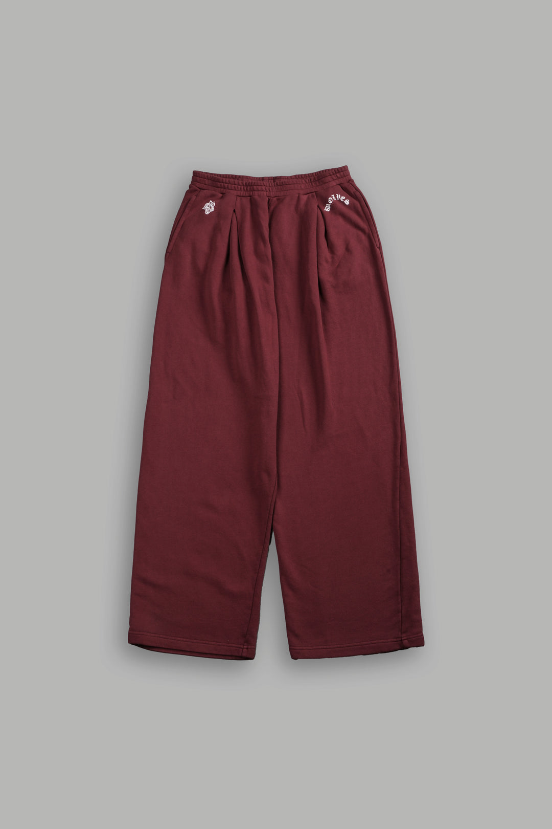Chopper Wolf "Yara" Pleated Sweat Pants in Oxblood