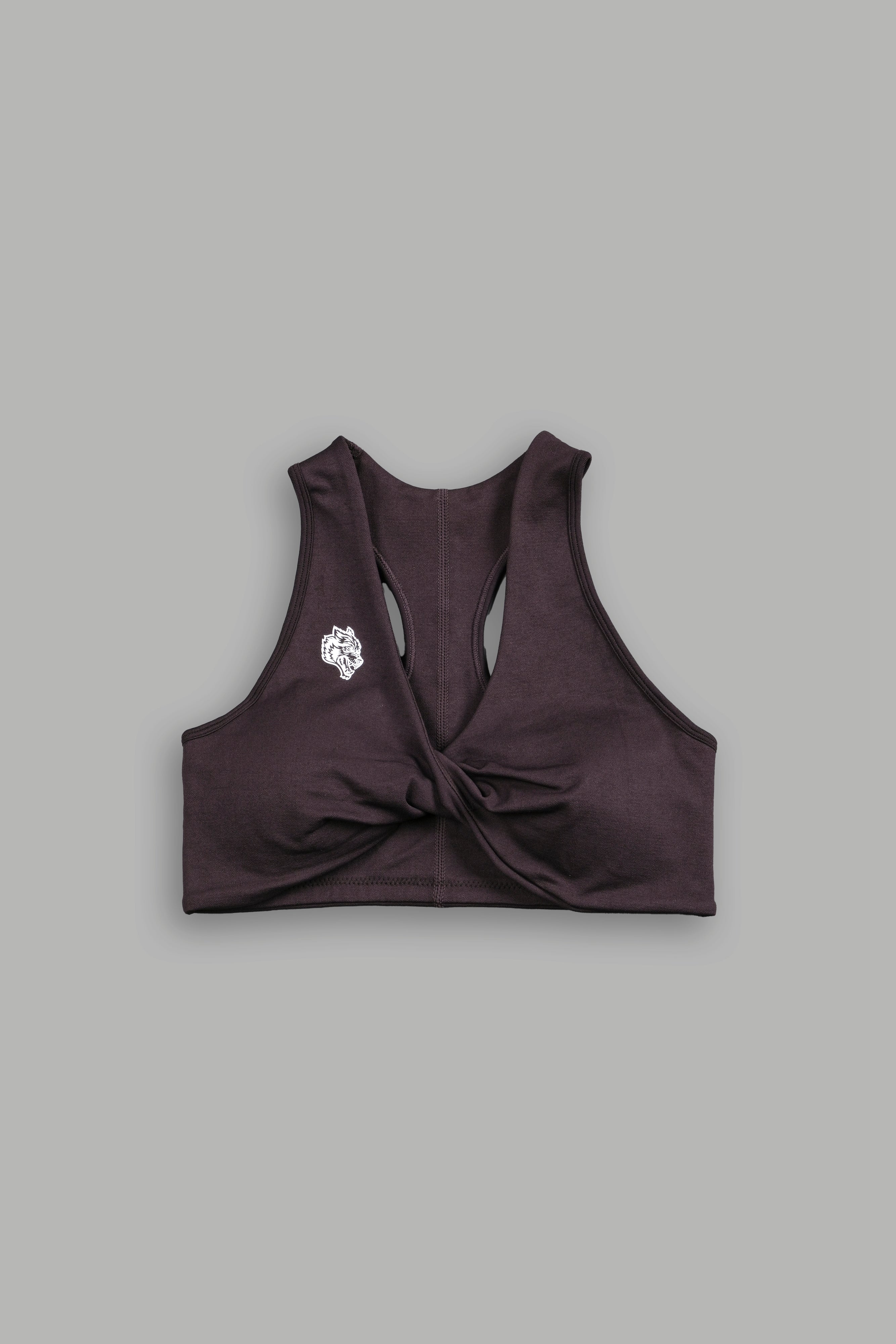 Single Wolf "Everson" Seamless Twist Bra in Darc Garnet