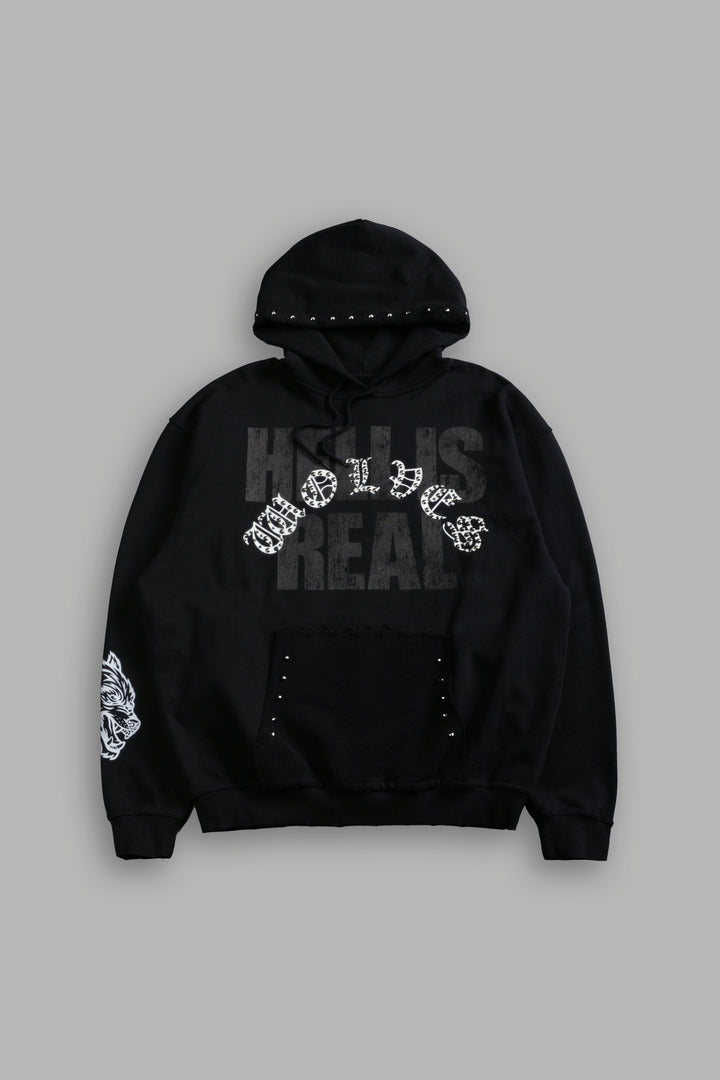 Hell is Real Grunge "Moatis" Hoodie in Black