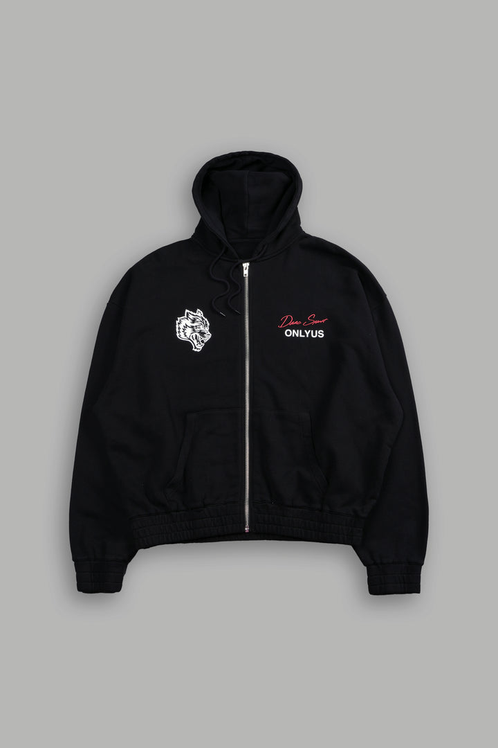 Maul And The Moth "Chambers" Zip Hoodie in Black