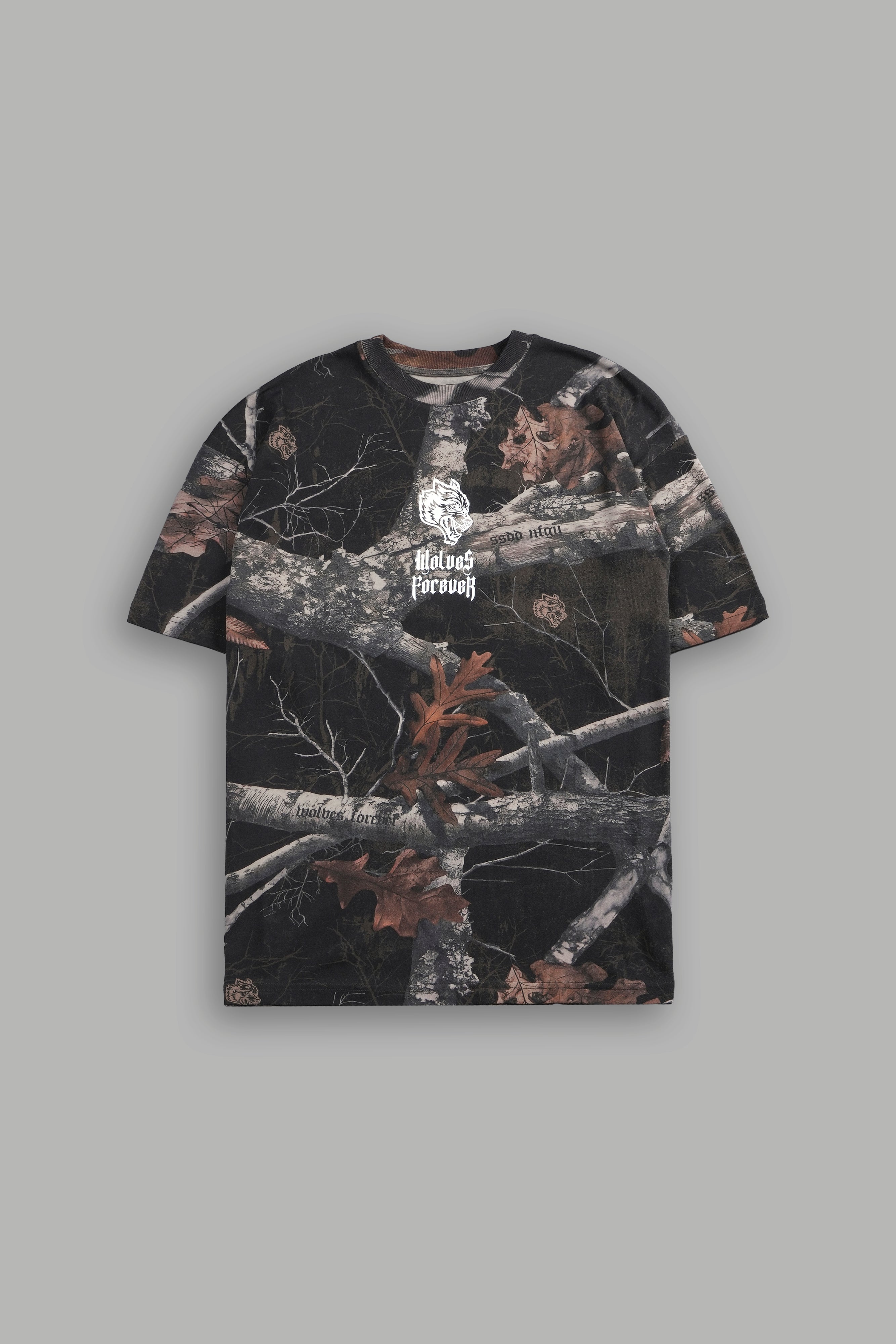 Everlasting "Premium" Oversized Tee in Darc Brown Woodland Camo