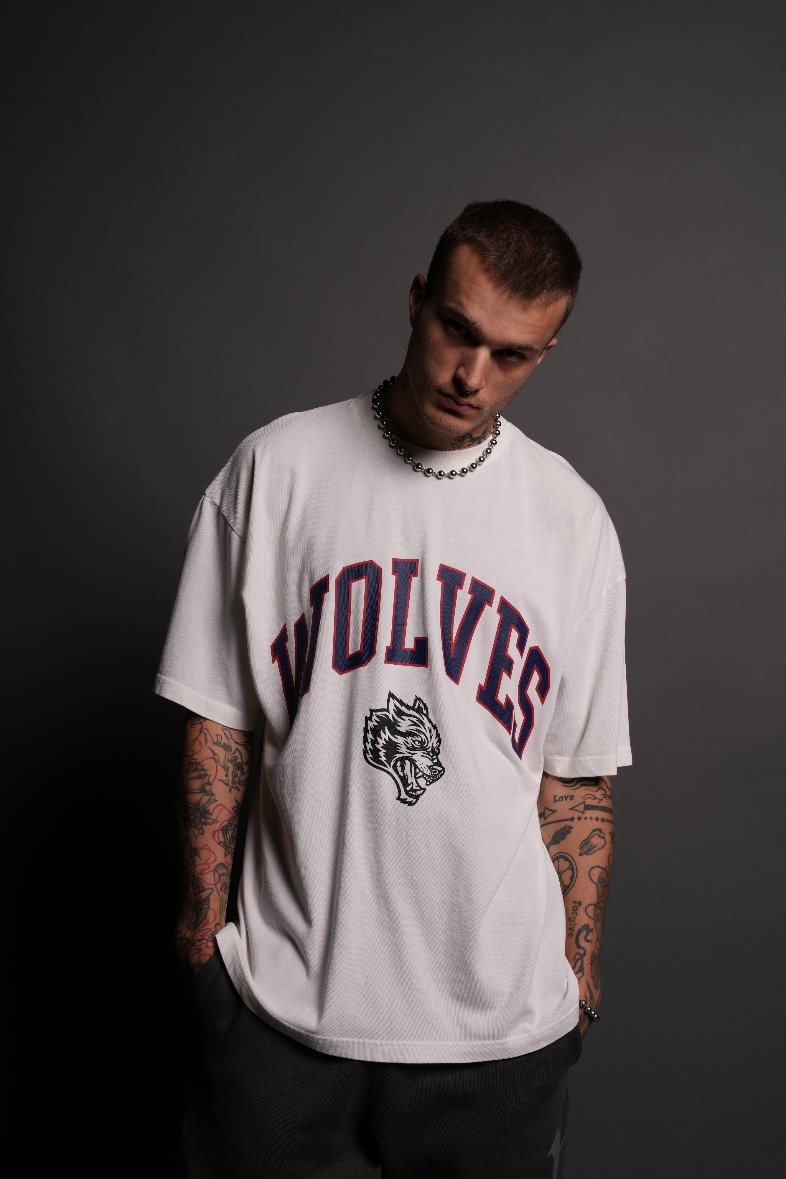 Loyalty "Premium" Oversized Unisex Tee in Cream/Maroon