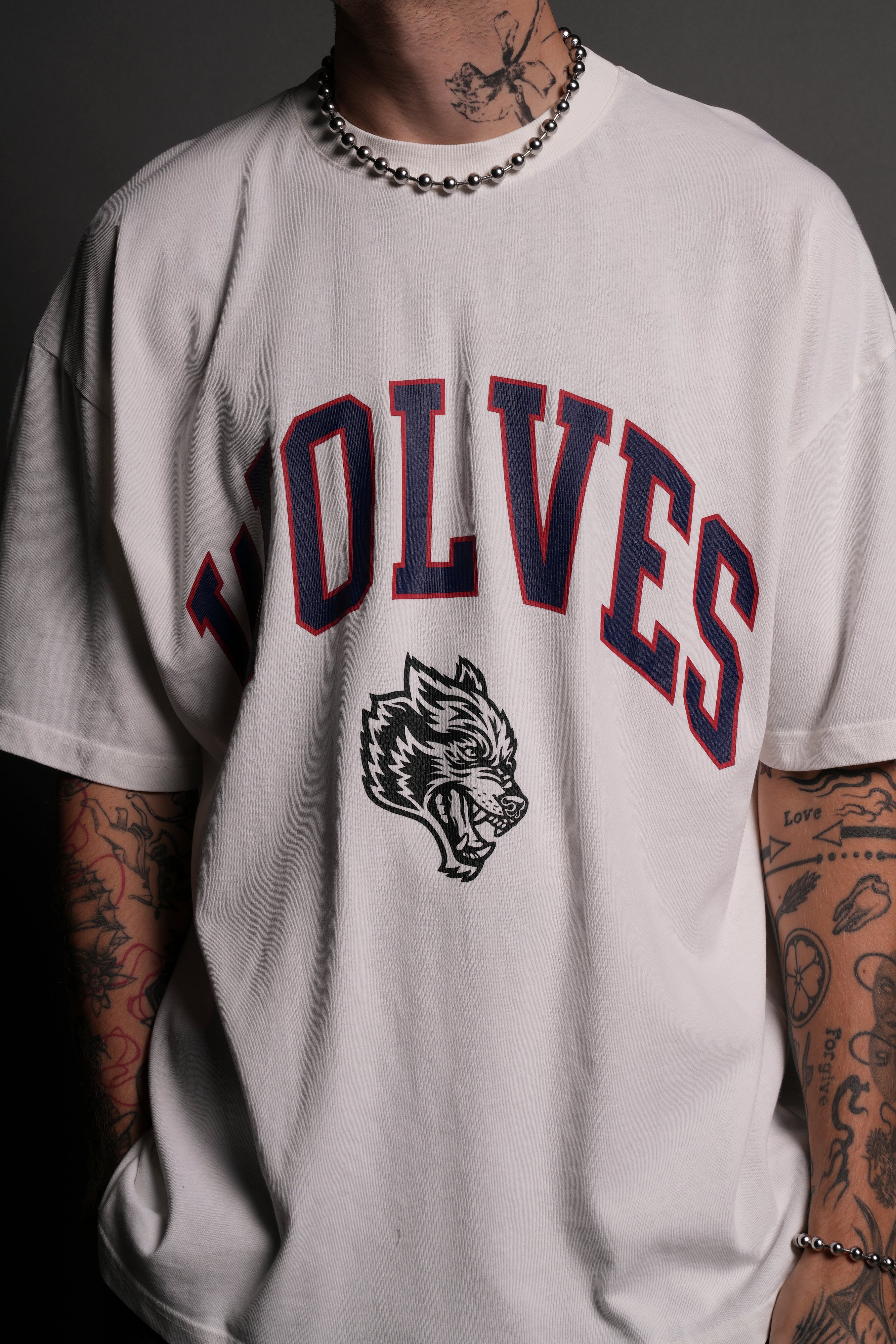 Loyalty "Premium" Oversized Unisex Tee in Cream/Maroon