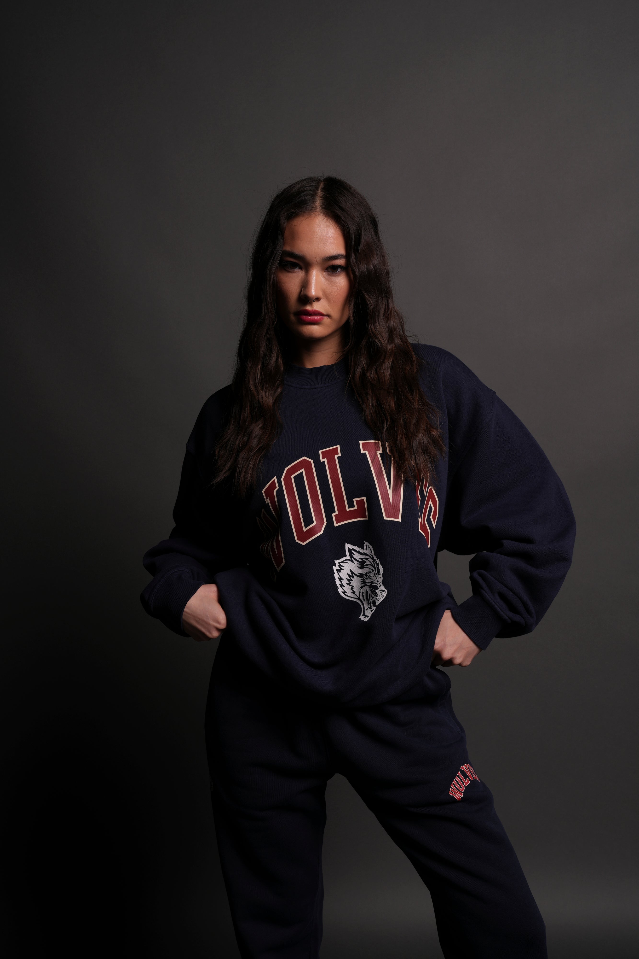 Loyalty London Unisex Crewneck in Navy/Maroon