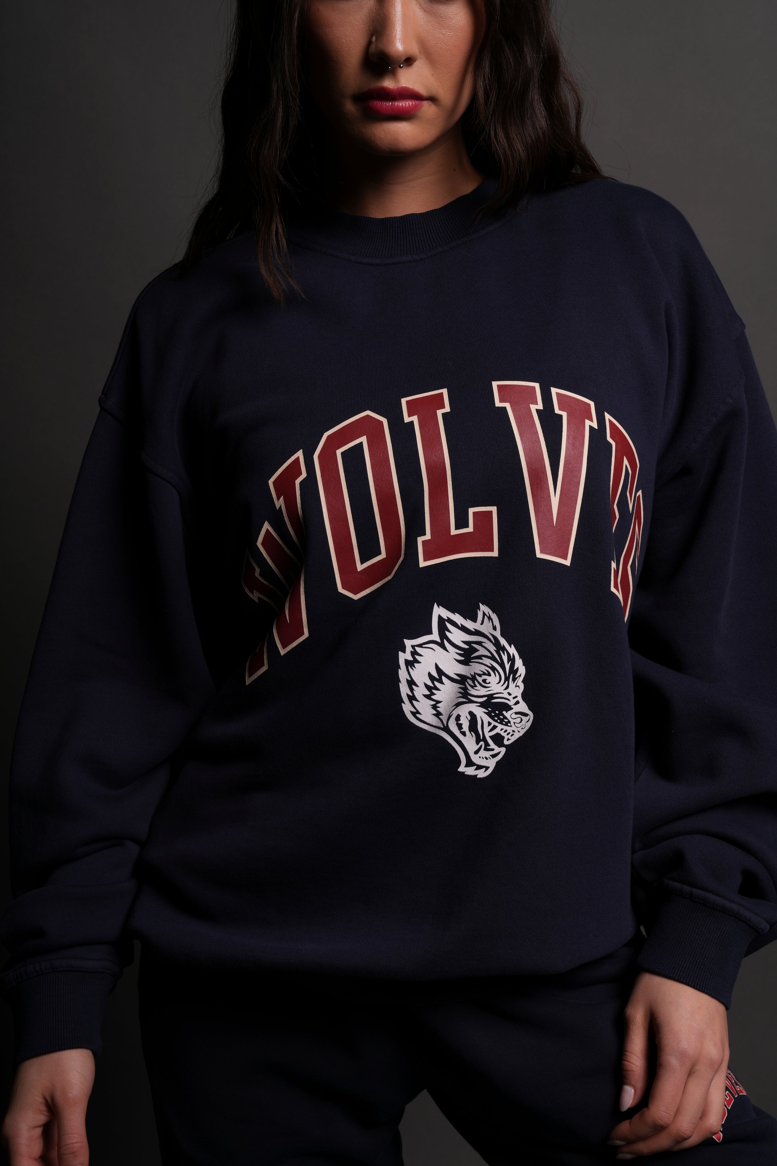Loyalty London Unisex Crewneck in Navy/Maroon