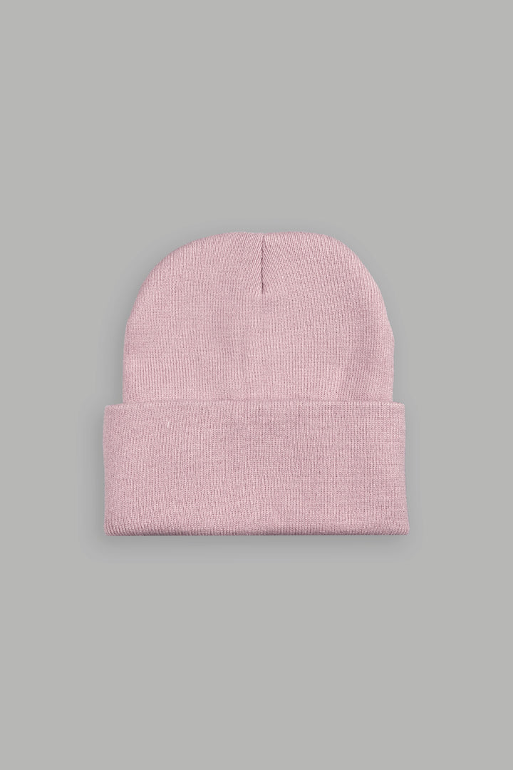Wolves Script Work Hard Beanie in Cherry Blossom