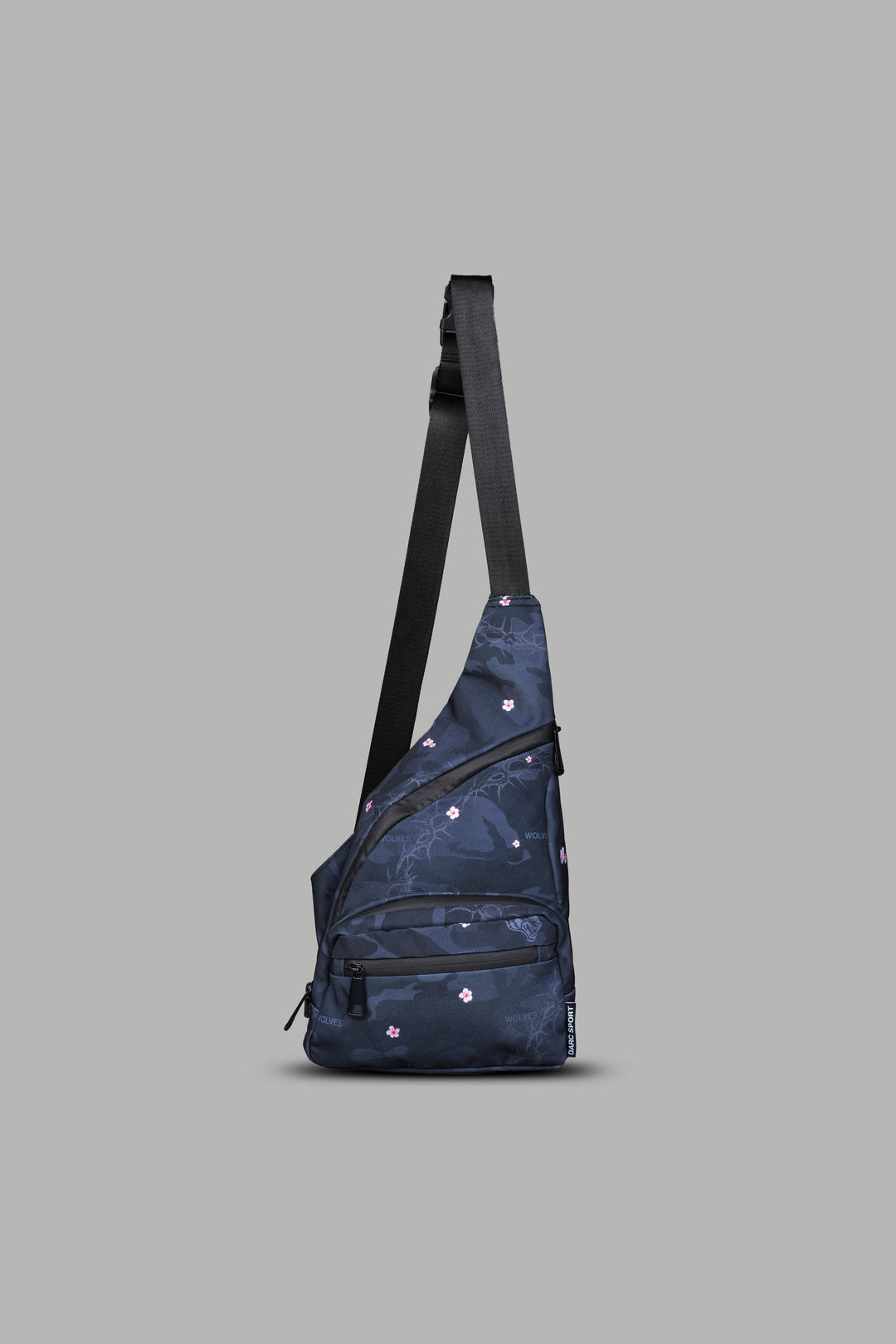 Darc Sport Wolves Blossom Sling Bag in Warrior in a Garden Black Camo