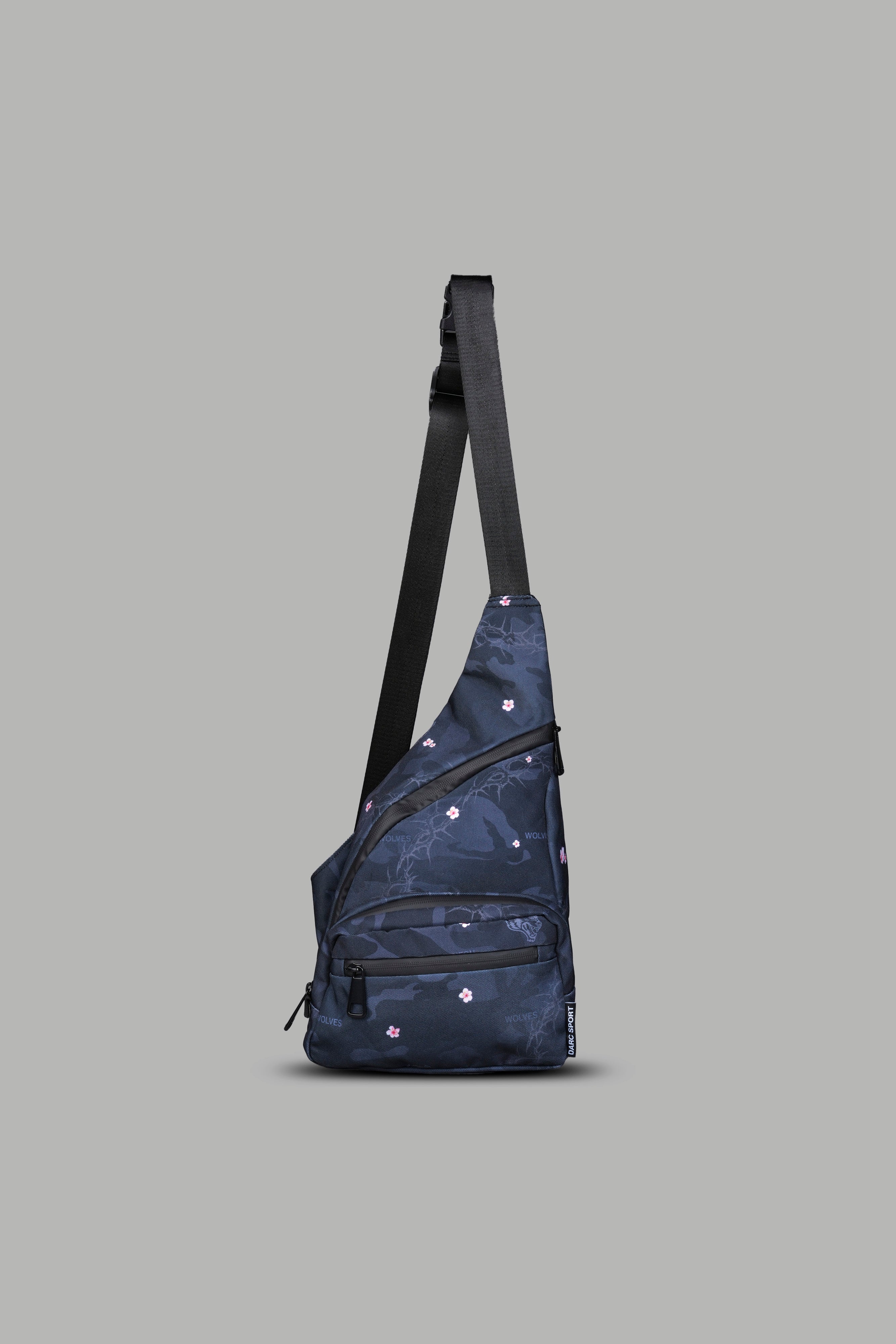 Darc Sport Wolves Blossom Sling Bag in Warrior in a Garden Black Camo