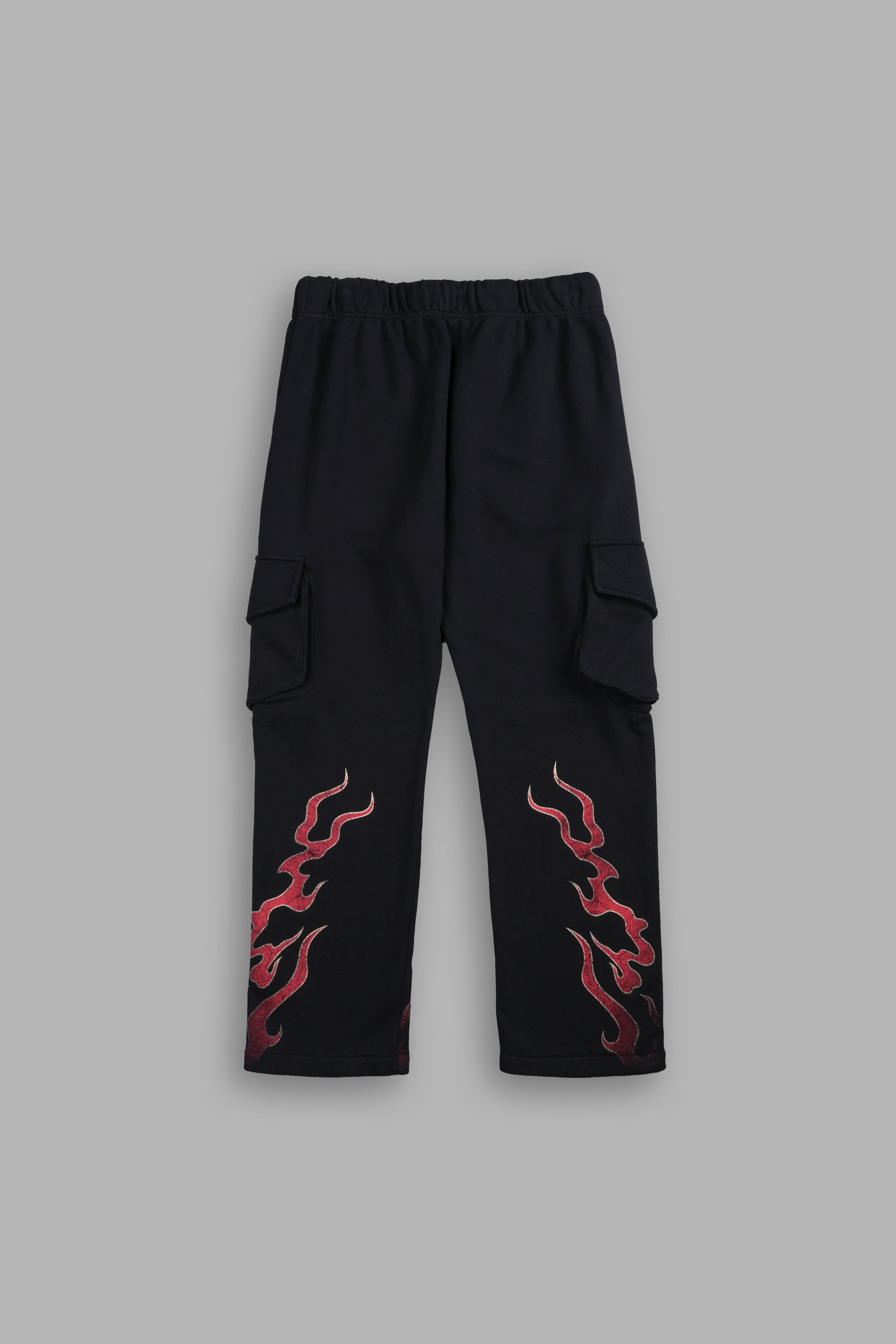 Through The Fire Bigelow Cargo Sweat Pants in Black/Red