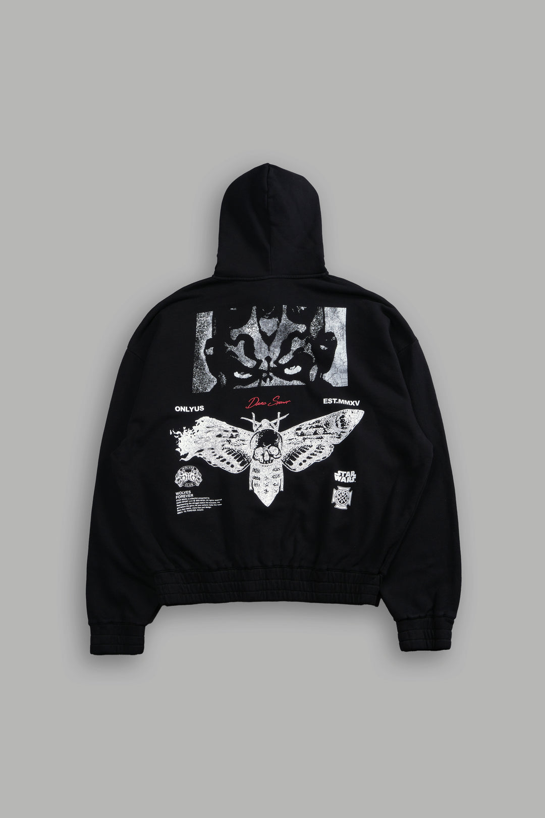 Maul And The Moth "Chambers" Zip Hoodie in Black