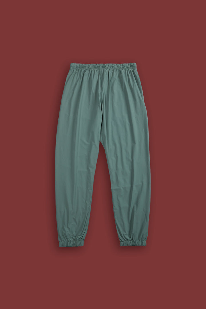 Dual Wolf Head Hybrid Nylon Track Pants in Hunter Green