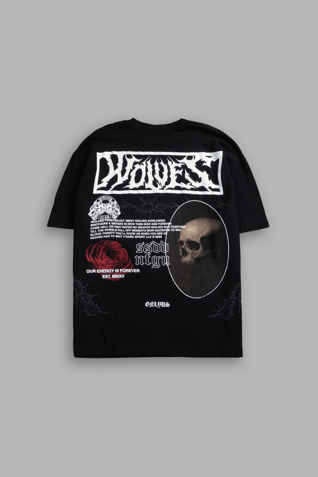 Skull Flower "Premium" Oversized Tee in Black