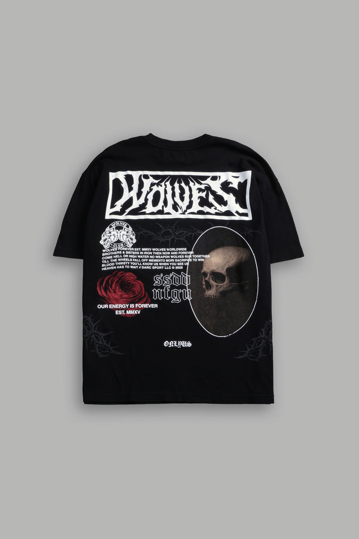 Skull Flower "Premium" Oversized Tee in Black