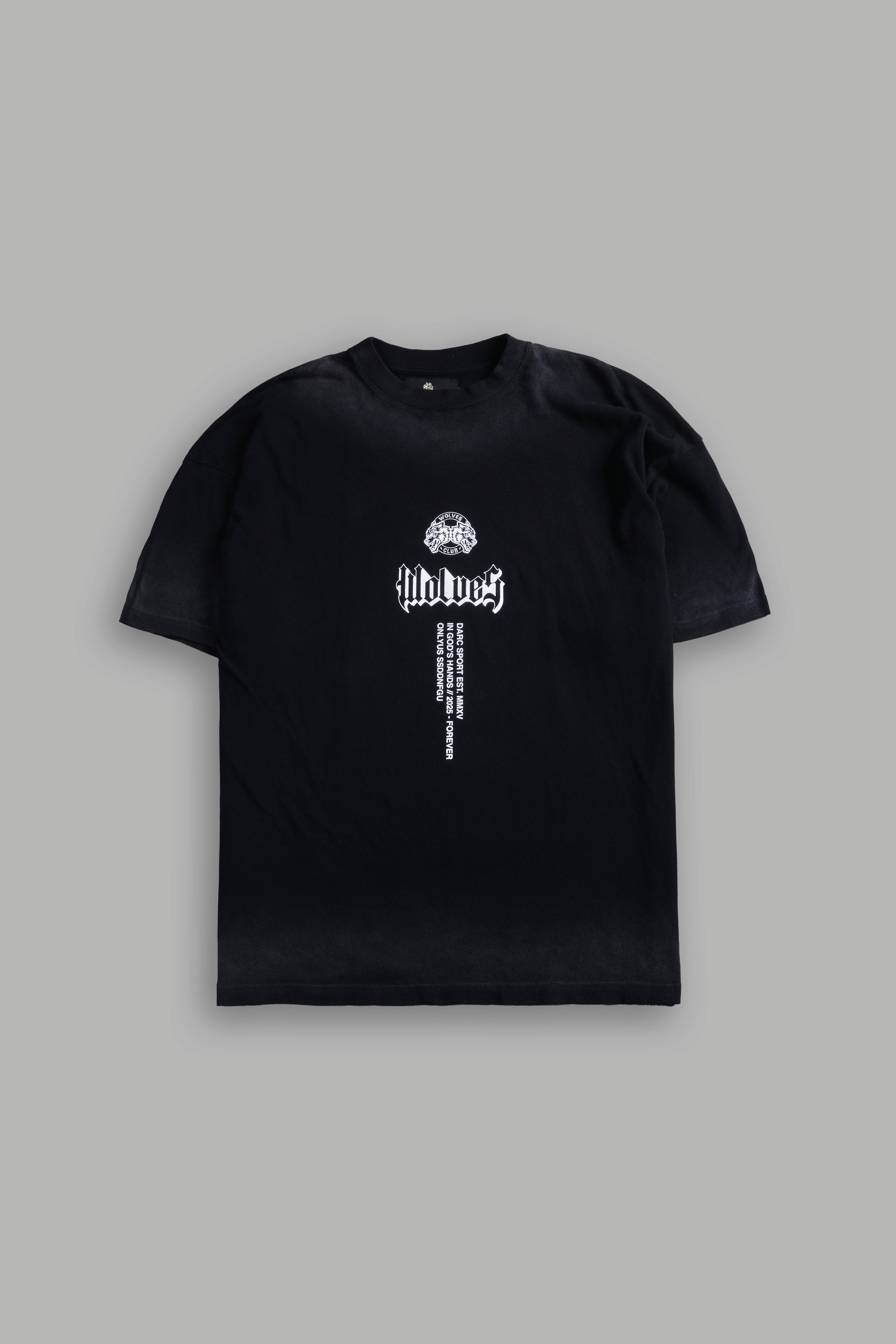 In God's Hands "Premium" Oversized Tee in Black Drift Wash