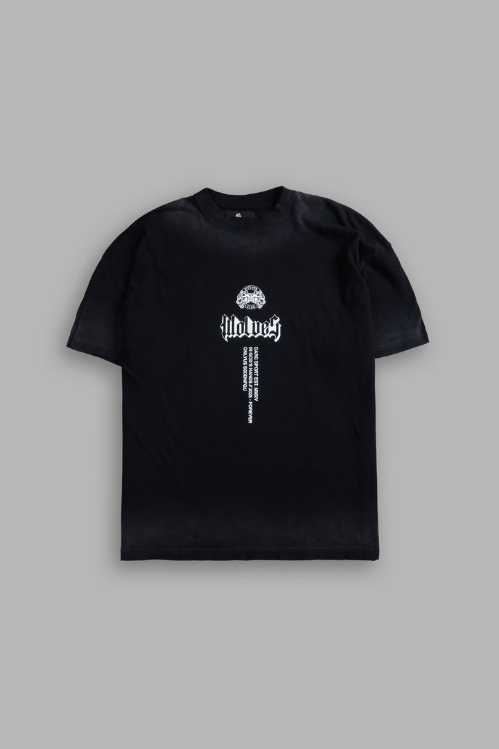In God's Hands "Premium" Oversized Tee in Black Drift Wash